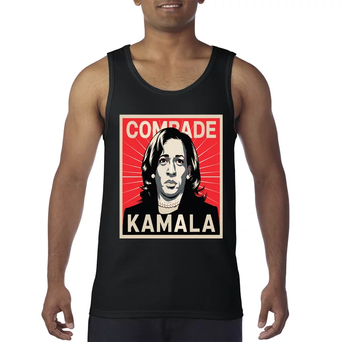 Comrade Kamala Funny Political Wearing Pearls Tank Top