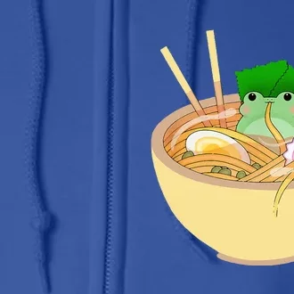 Cute Kawaii Frog Eating In Ramen Bowl Full Zip Hoodie