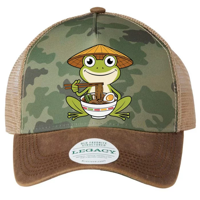 Cute Kawaii Frog Eating Noodles In Ramen Bowl Legacy Tie Dye Trucker Hat