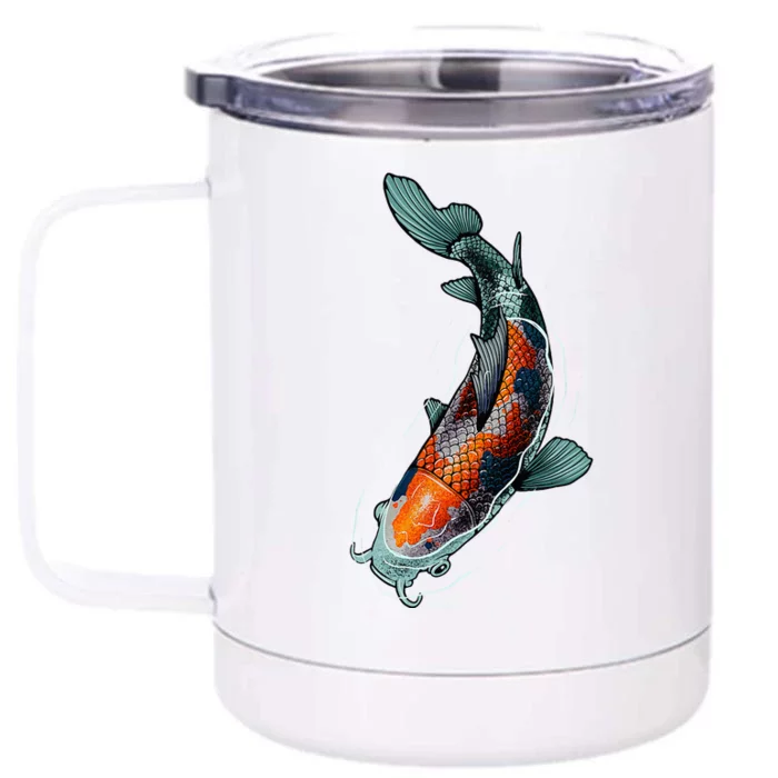 Cute Koi Fish Design For Men Women Kids Japanese Koi Fish Front & Back 12oz Stainless Steel Tumbler Cup