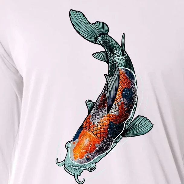 Cute Koi Fish Design For Men Women Kids Japanese Koi Fish Cooling Performance Long Sleeve Crew