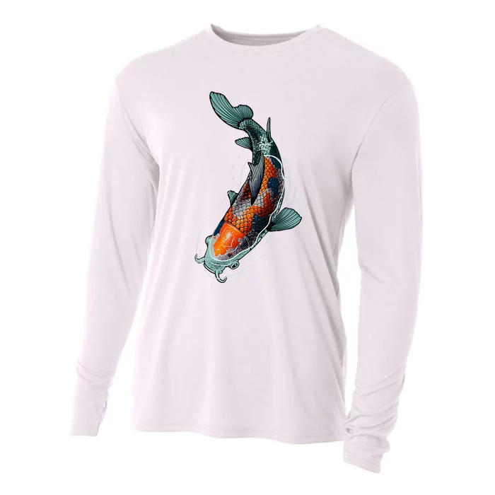 Cute Koi Fish Design For Men Women Kids Japanese Koi Fish Cooling Performance Long Sleeve Crew