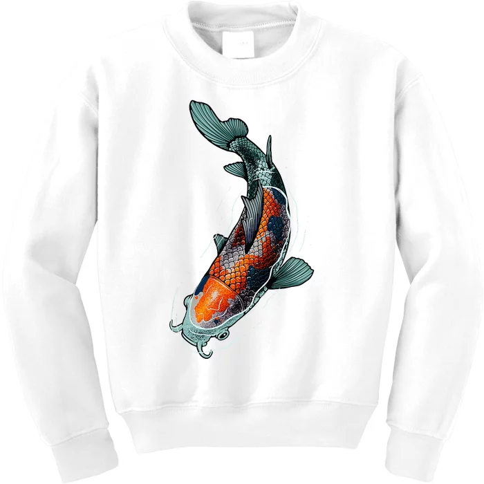 Cute Koi Fish Design For Men Women Kids Japanese Koi Fish Kids Sweatshirt