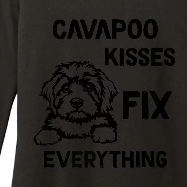 Cavapoo Kisses Fix Everything Womens CVC Long Sleeve Shirt