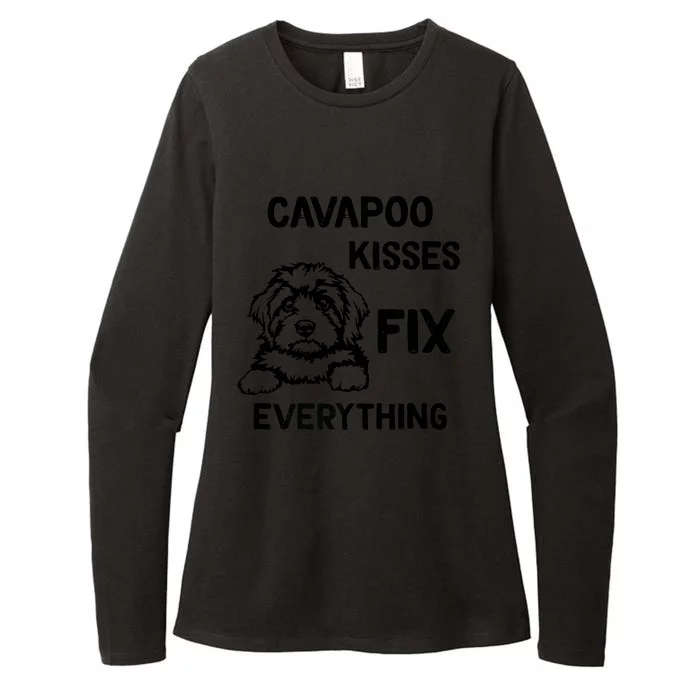 Cavapoo Kisses Fix Everything Womens CVC Long Sleeve Shirt