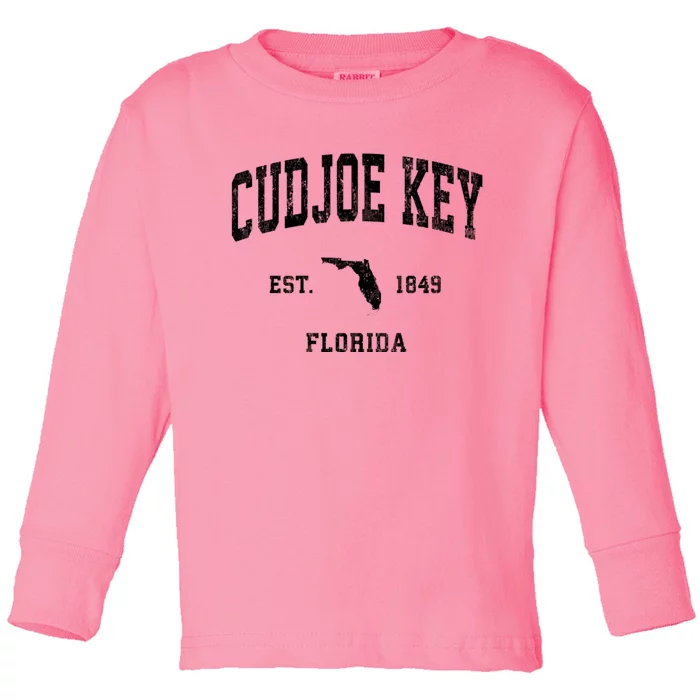 Cudjoe Key Florida Fl Vintage Athletic Toddler Long Sleeve Shirt