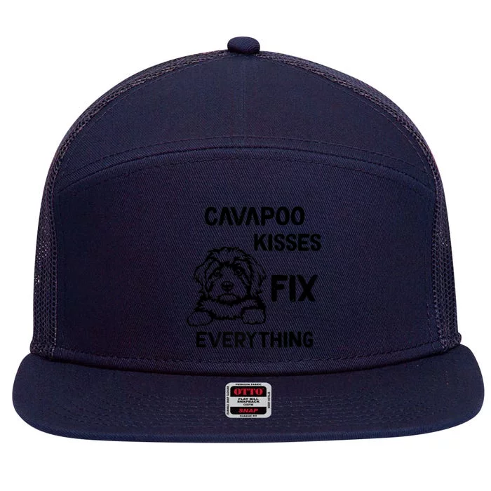 Cavapoo Kisses Fix Everything 7 Panel Mesh Trucker Snapback Hat