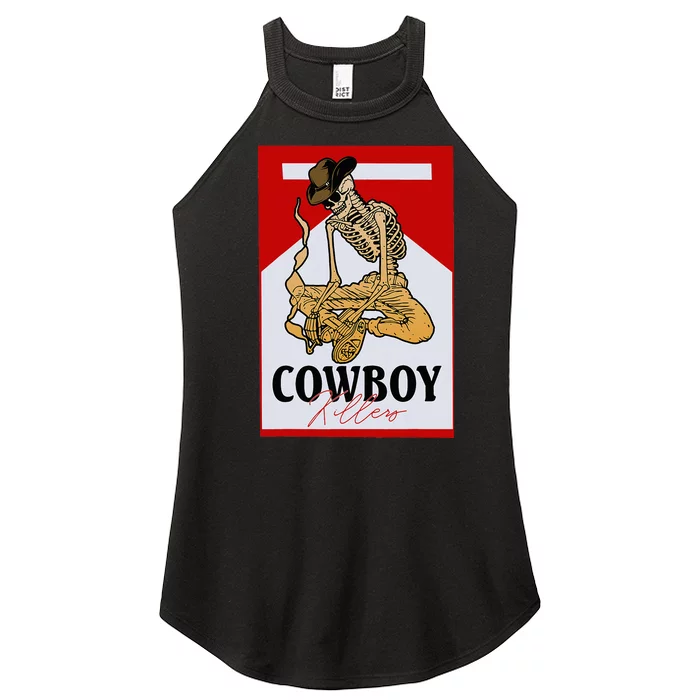 Cowboy Killers Funny Western Cowgirl Skeleton Retro Vintage Women’s Perfect Tri Rocker Tank