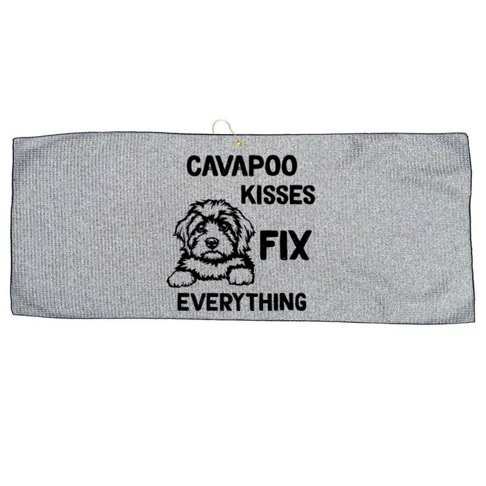 Cavapoo Kisses Fix Everything Large Microfiber Waffle Golf Towel