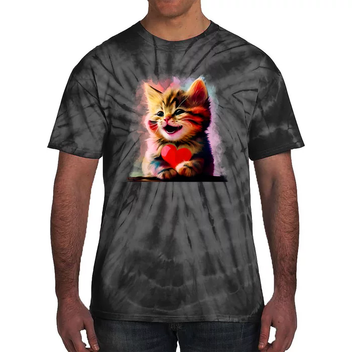 Cute Kitten For Cat Lovers Colorful Art Kitty Adoption Tie-Dye T-Shirt