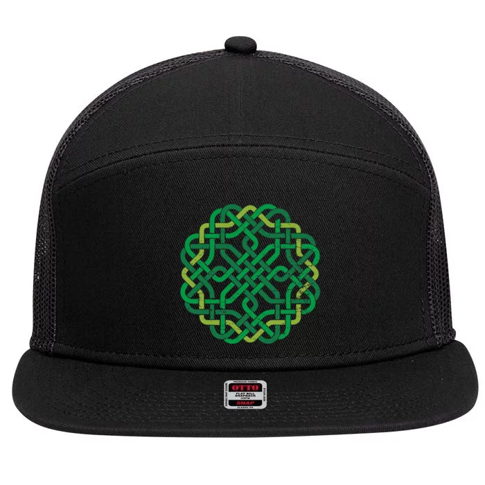 Celtic Knot Gaelic Knotwork St Patrick's Day 7 Panel Mesh Trucker Snapback Hat