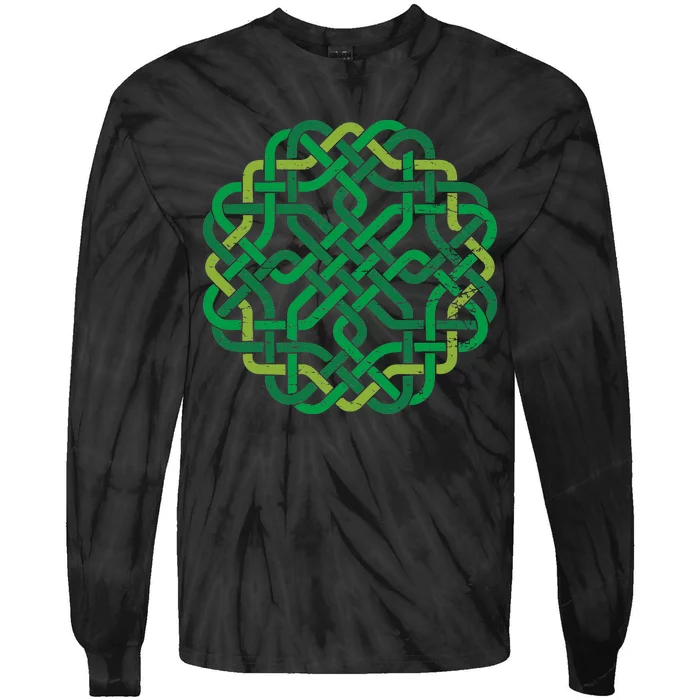 Celtic Knot Gaelic Knotwork St Patrick's Day Tie-Dye Long Sleeve Shirt