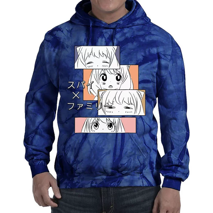 Cute Kawaii Girl Emotions X Family Anime Manga Japanese Tie Dye Hoodie