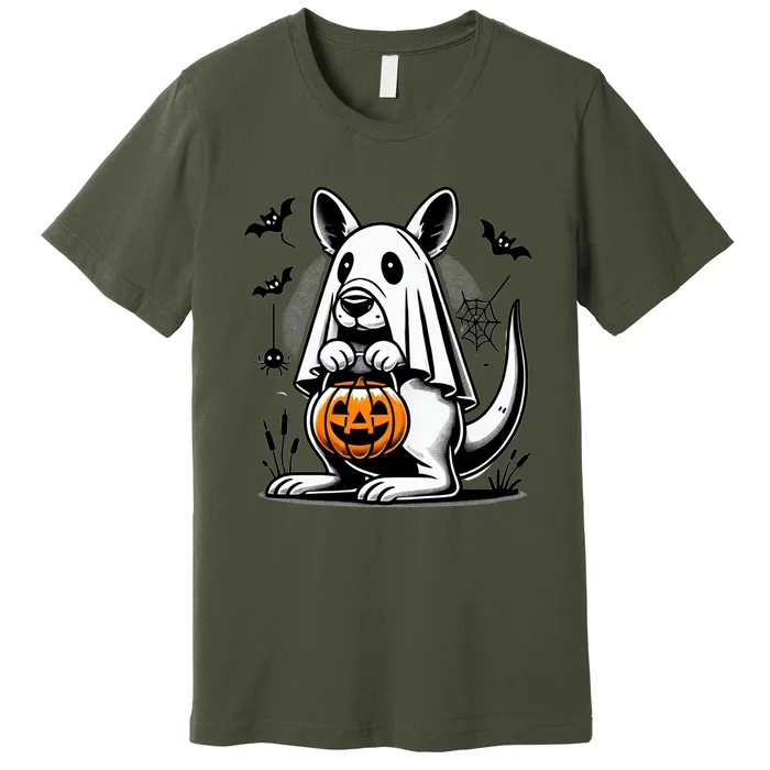 Cute Kangaroo Ghost Funny Halloween Trick Or Treat Premium T-Shirt