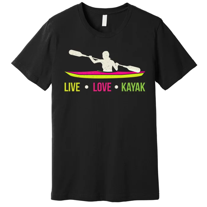 Cool Kayaking Gift Design Outdoors Kayak Print Gift Premium T-Shirt