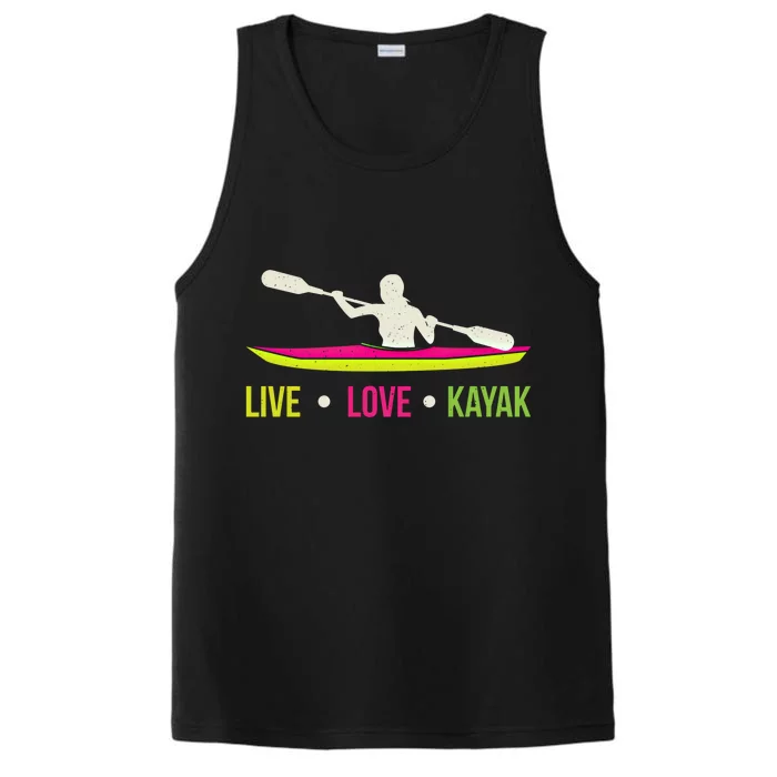 Cool Kayaking Gift Design Outdoors Kayak Print Gift Performance Tank