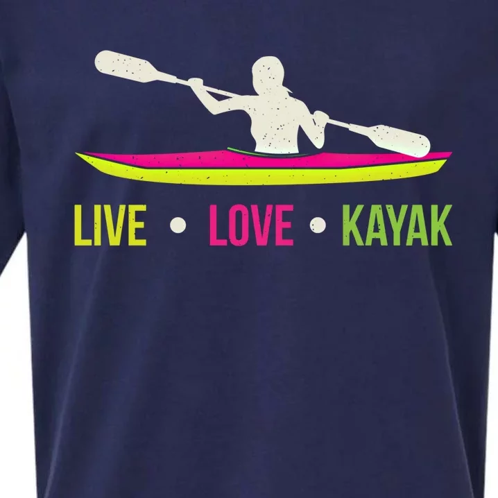 Cool Kayaking Gift Design Outdoors Kayak Print Gift Sueded Cloud Jersey T-Shirt