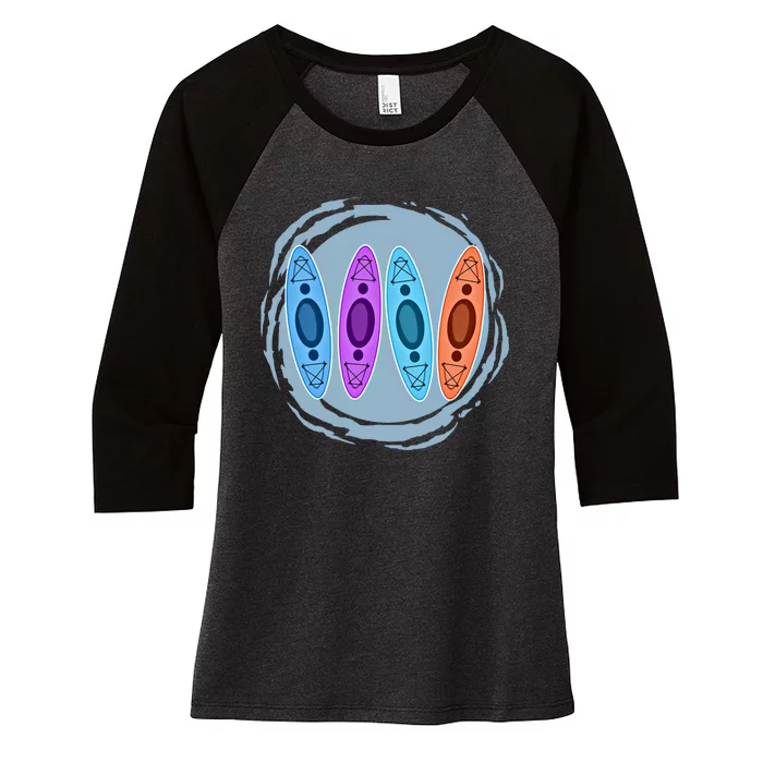 Creative Kayaking Gift Product Outdoors Kayak Gift Women's Tri-Blend 3/4-Sleeve Raglan Shirt