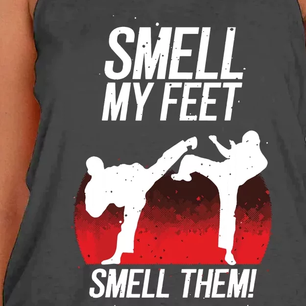 Cool Karate Gift For Boy Girl Funny Smell My Feet Karate Women's Knotted Racerback Tank