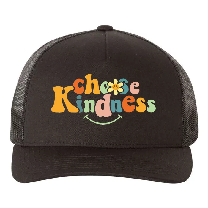 Choose Kindness Groovy Be Kind  Inspirational Yupoong Adult 5-Panel Trucker Hat