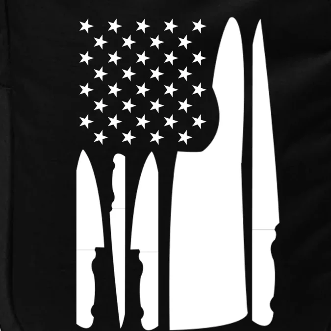 Chef Knife Grunge Retro Us Flag Gift For Cooks Great Gift Impact Tech Backpack