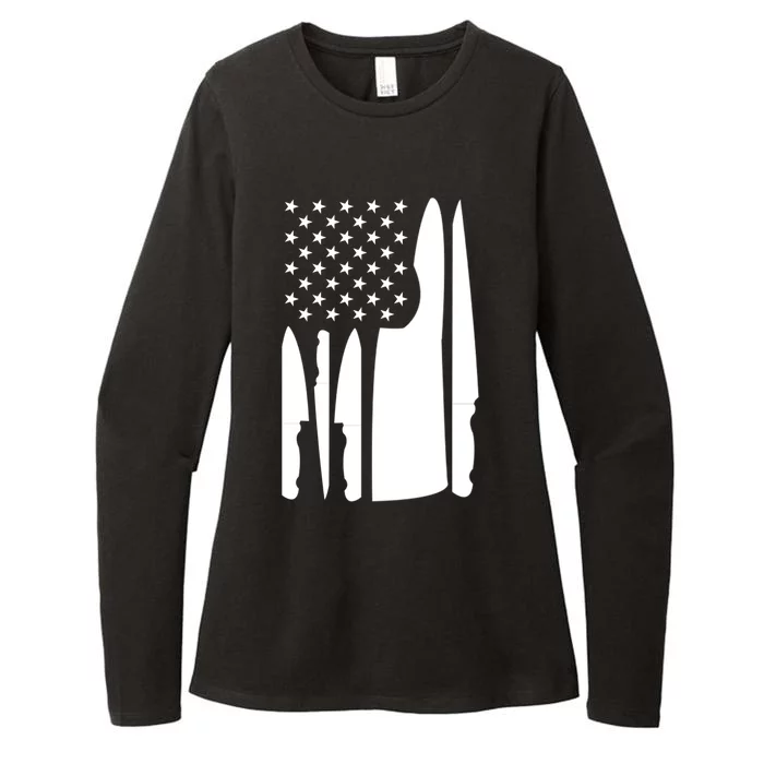 Chef Knife Grunge Retro Us Flag Gift For Cooks Great Gift Womens CVC Long Sleeve Shirt