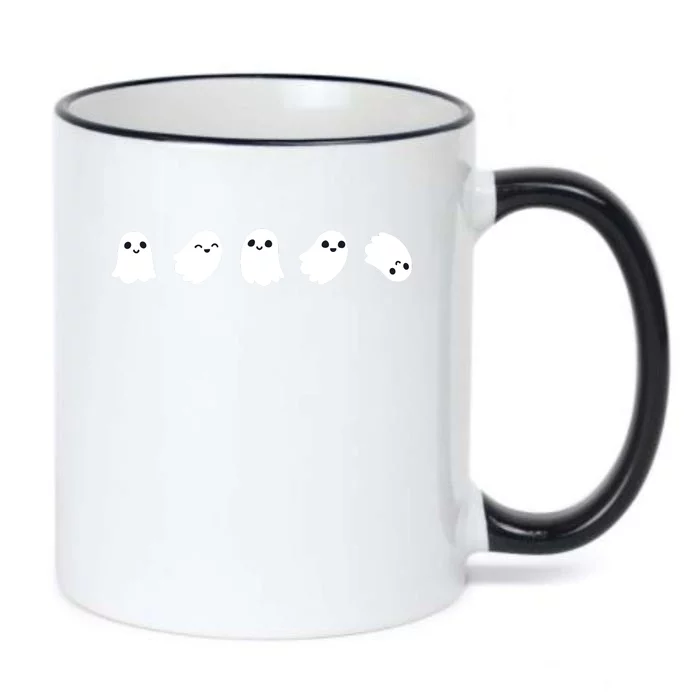 Cute Kawaii Halloween Ghosts Black Color Changing Mug