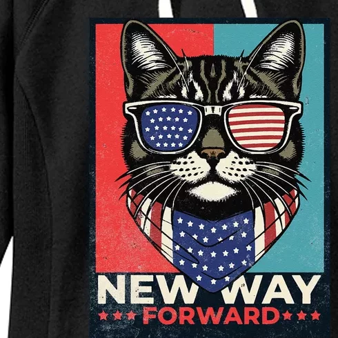 Cat Kamala Harris New Way Forward American Election 2024 Women's Fleece Hoodie