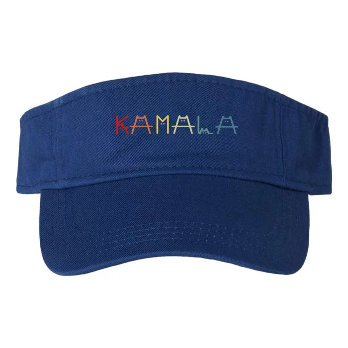 Cute Kamala Harris Cat Vintage Lettering Positive Funny Gift Valucap Bio-Washed Visor