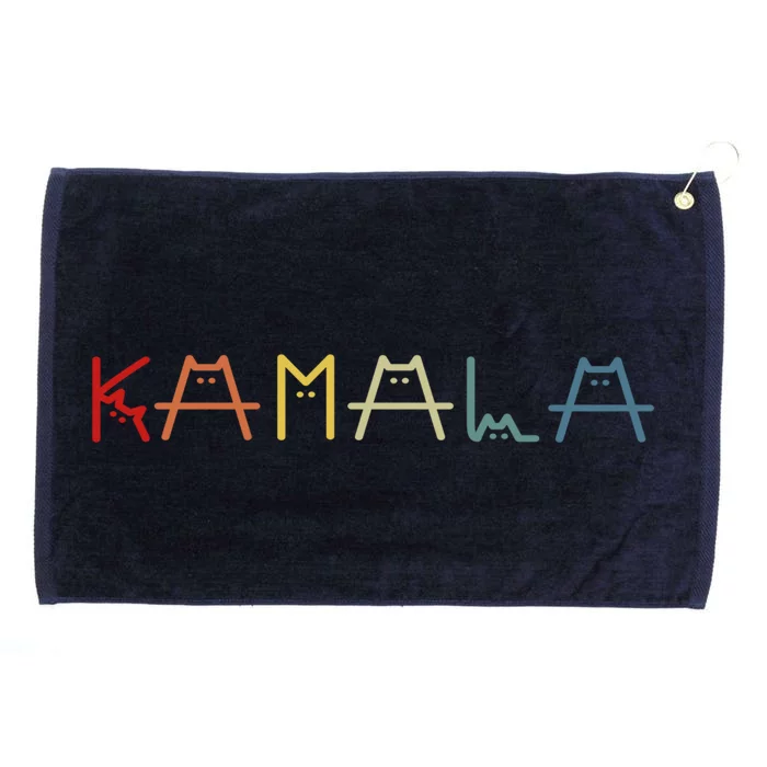 Cute Kamala Harris Cat Vintage Lettering Positive Funny Gift Grommeted Golf Towel