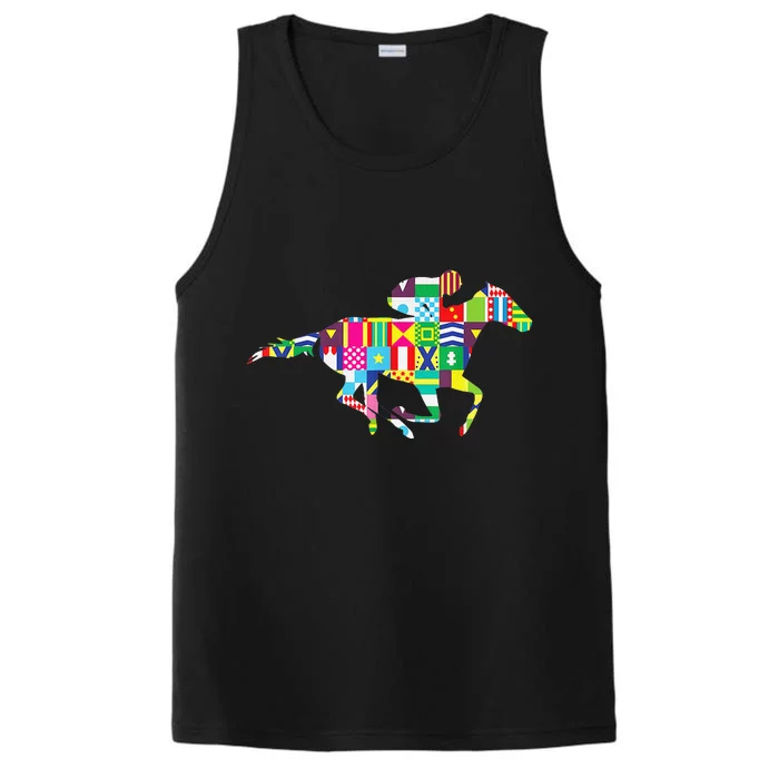 Cute Kentucky Horse Racing Silks Performance Tank