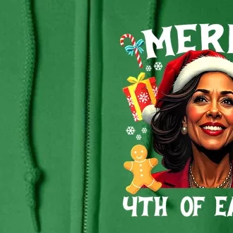 Christmas Kamala Harris Funny Santa Hat Merry 4th Of Easter Xmas Gift Full Zip Hoodie