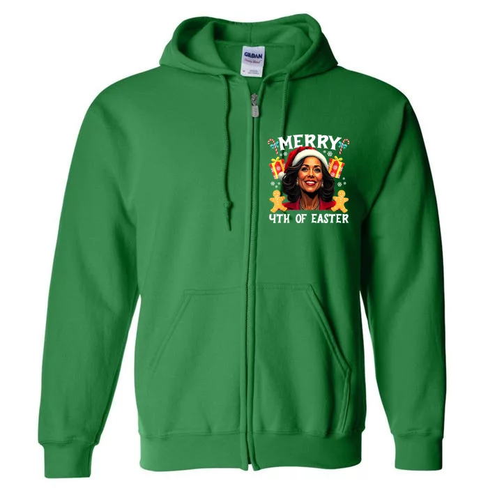 Christmas Kamala Harris Funny Santa Hat Merry 4th Of Easter Xmas Gift Full Zip Hoodie