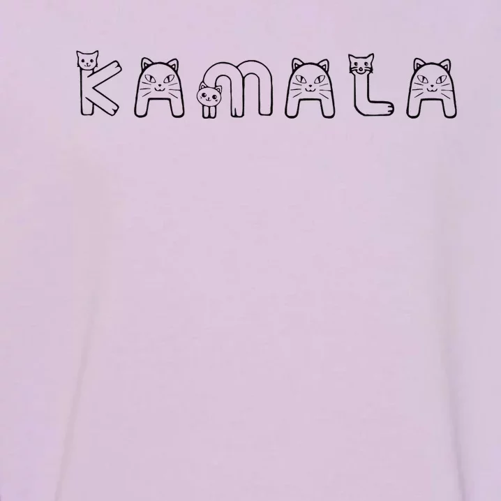 Cute Kamala Harris Cat Lettering Positive Funny Garment-Dyed Sweatshirt