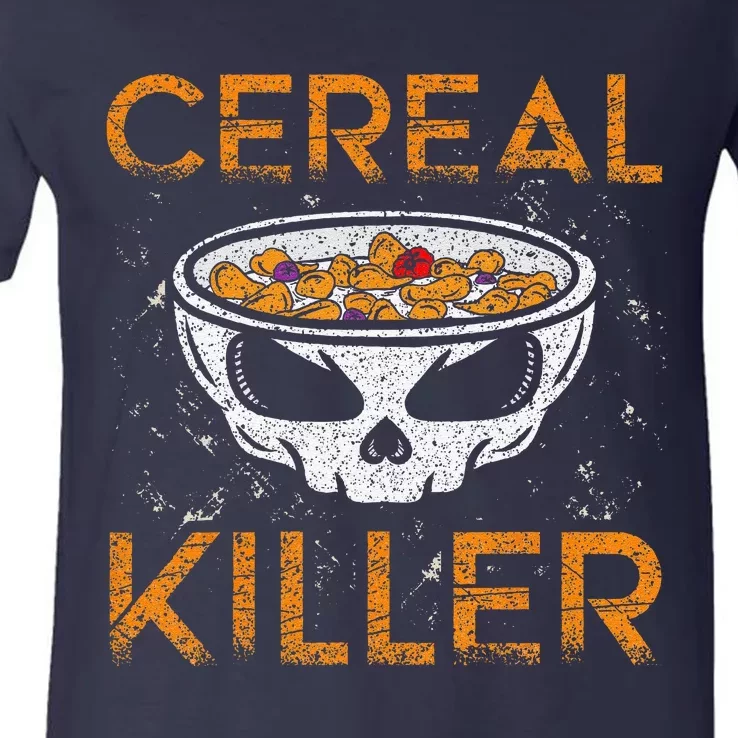 Cereal Killer Halloween Night Spooky Breakfast Milk Cereals Gift V-Neck T-Shirt