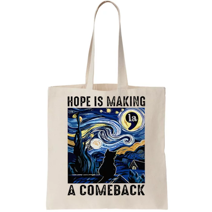 Cat Kamala Harris Hope Is Making A Comeback Starry Night Tote Bag