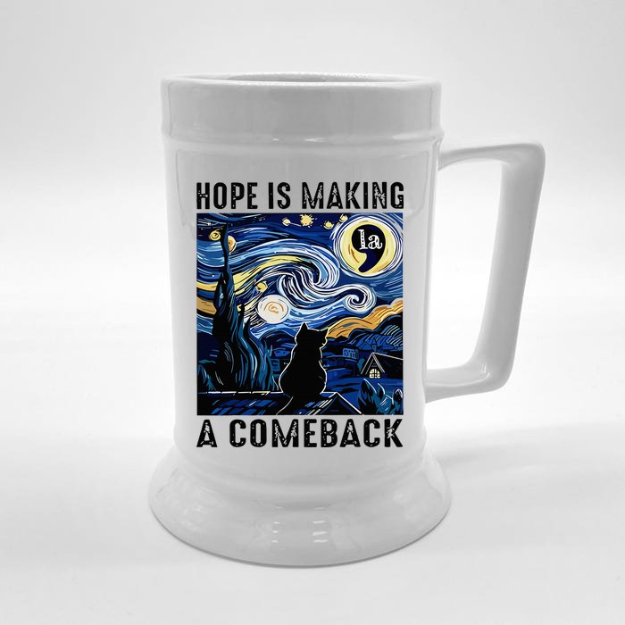 Cat Kamala Harris Hope Is Making A Comeback Starry Night Front & Back Beer Stein