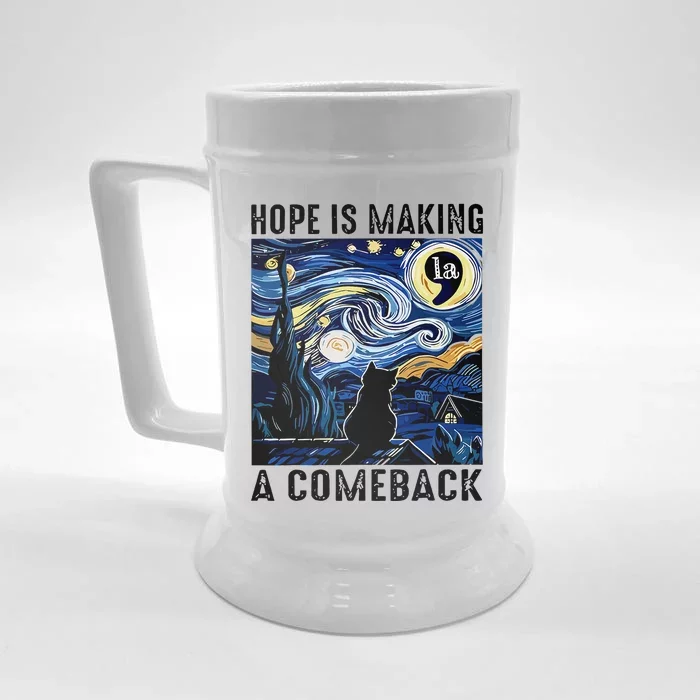 Cat Kamala Harris Hope Is Making A Comeback Starry Night Front & Back Beer Stein