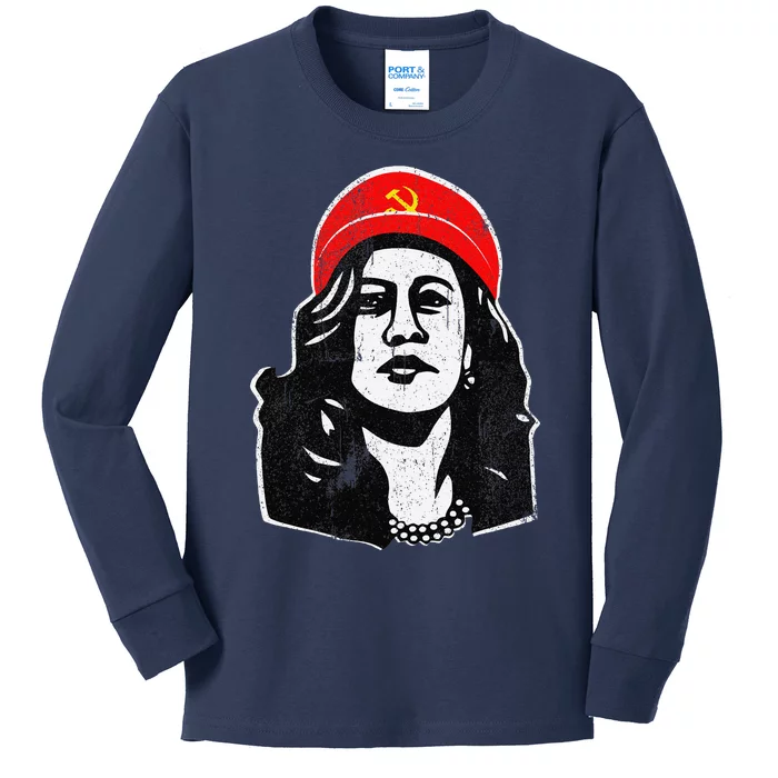 Communism Kamala Harris Sarcastic Kamunism Humor Kids Long Sleeve Shirt