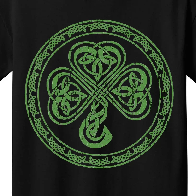 celtic Knot Irish Shamrock 3-Leaf Clover St Pats Day Kids T-Shirt