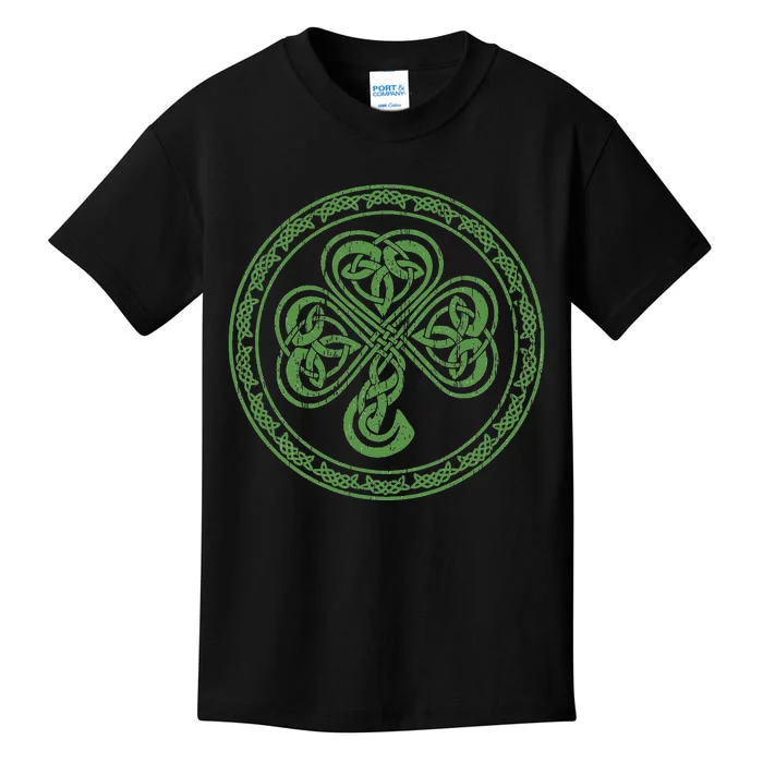 celtic Knot Irish Shamrock 3-Leaf Clover St Pats Day Kids T-Shirt