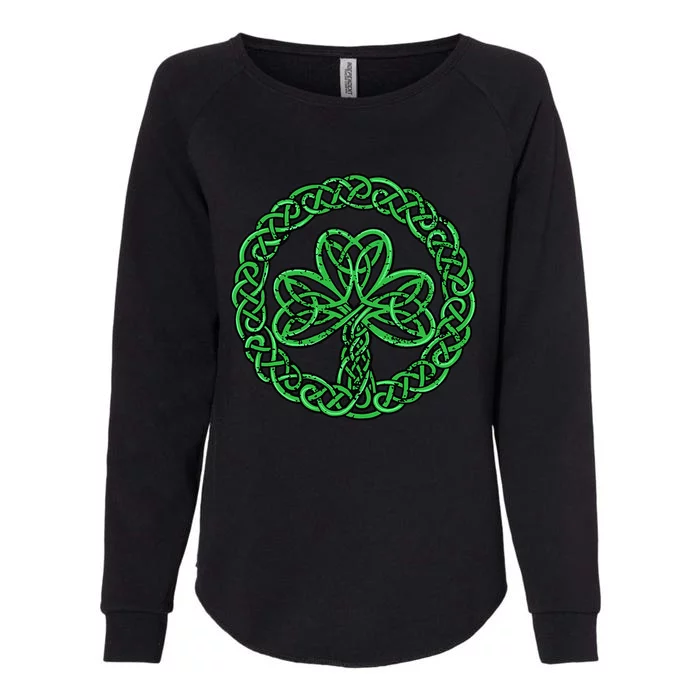 Celtic Knot Irish Shamrock 3Leaf Clover St Pats Day Womens California Wash Sweatshirt