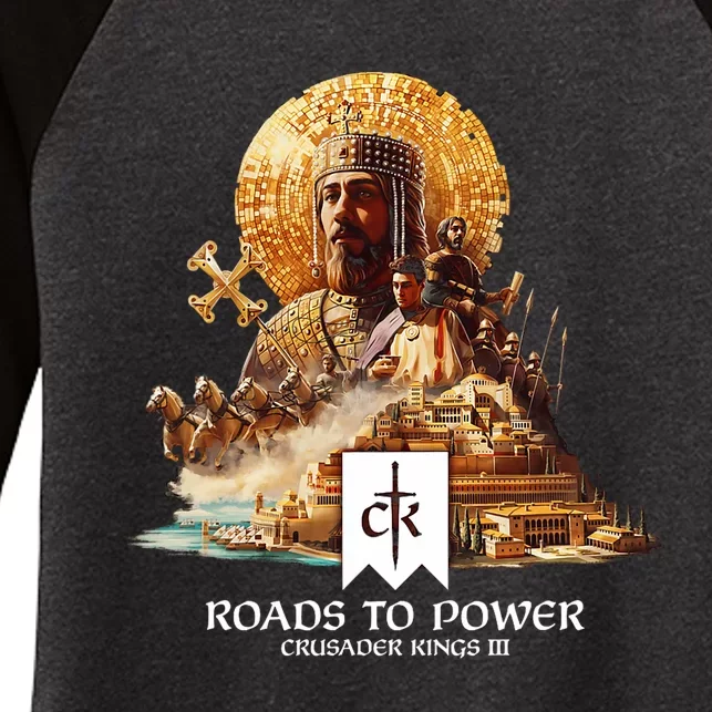 Crusader Kings Iii Roads To Power Women's Tri-Blend 3/4-Sleeve Raglan Shirt