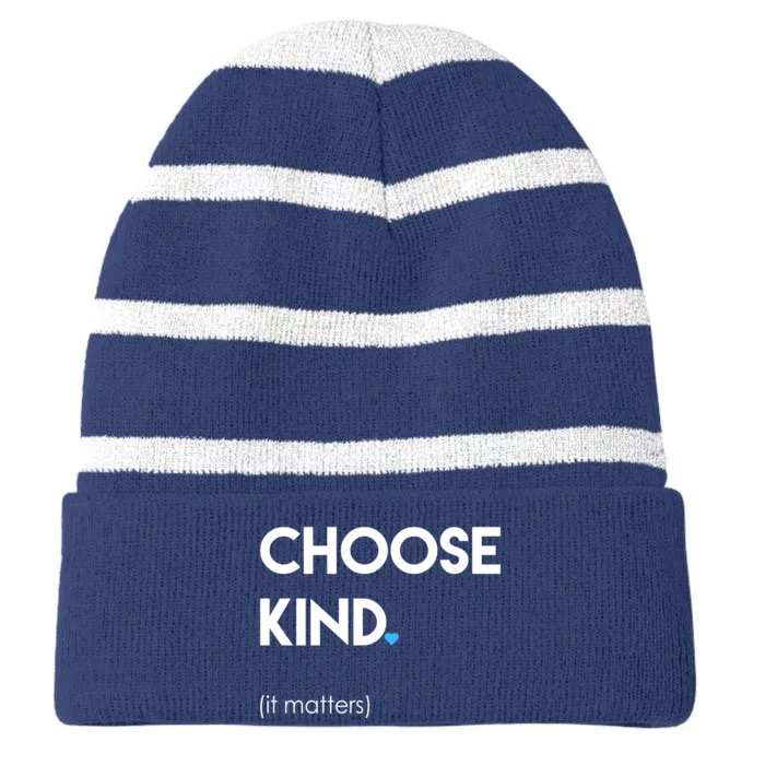 Choose Kind It Matters Striped Beanie with Solid Band