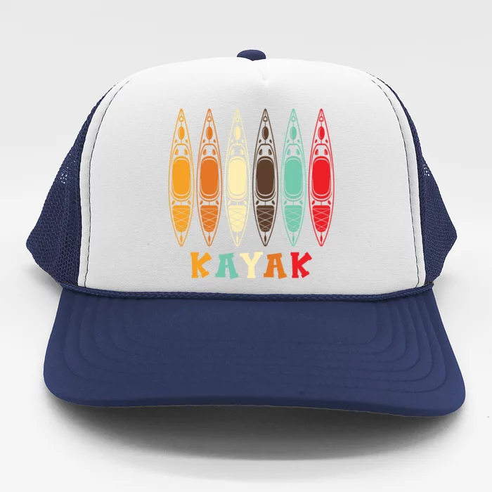 Colorful Kayak I Kayaking I Kayaker I Retro Kayak Gift Trucker Hat