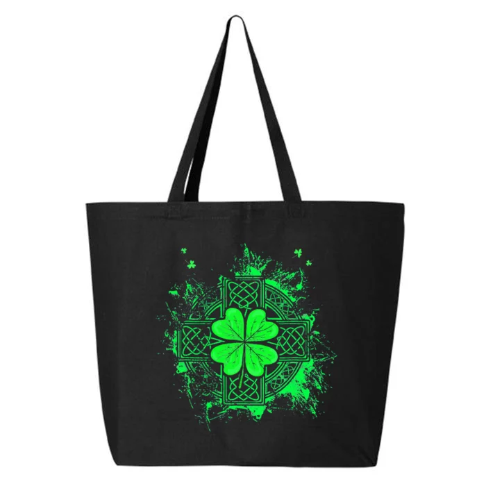 Celtic Knot Irish Shamrock Three Leaf Clover St Patricks Day 25L Jumbo Tote