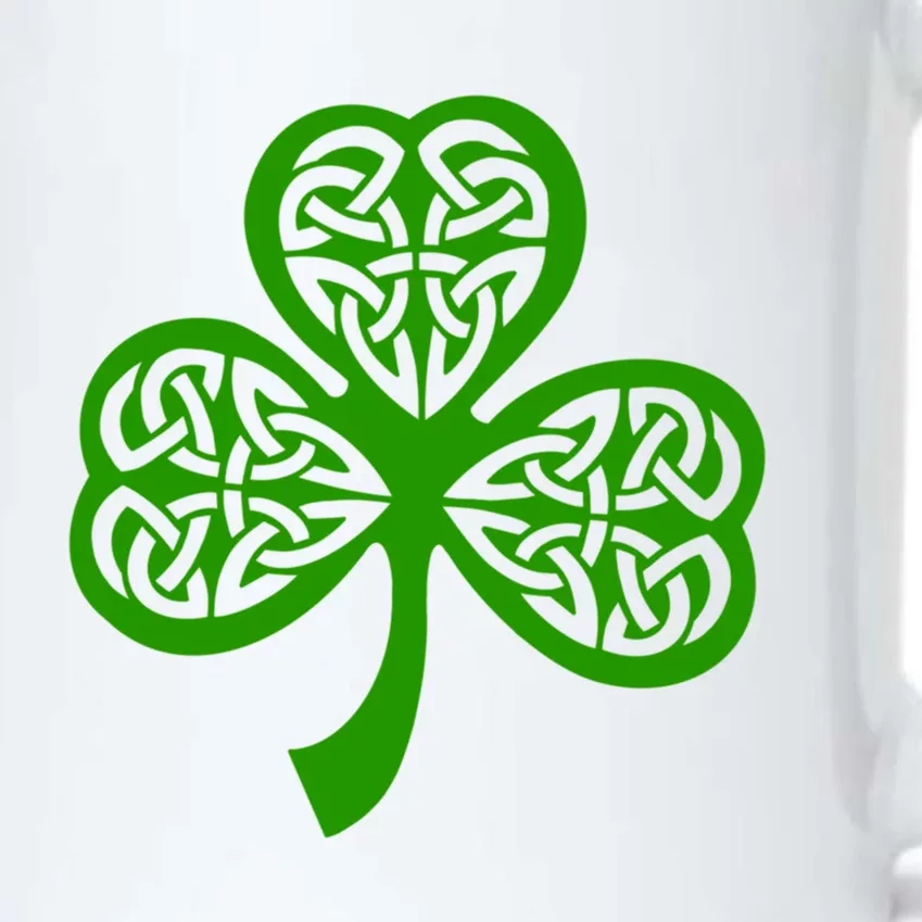 Celtic Knot Irish Shamrock Leaf Clover St Pats Day Black Color Changing Mug