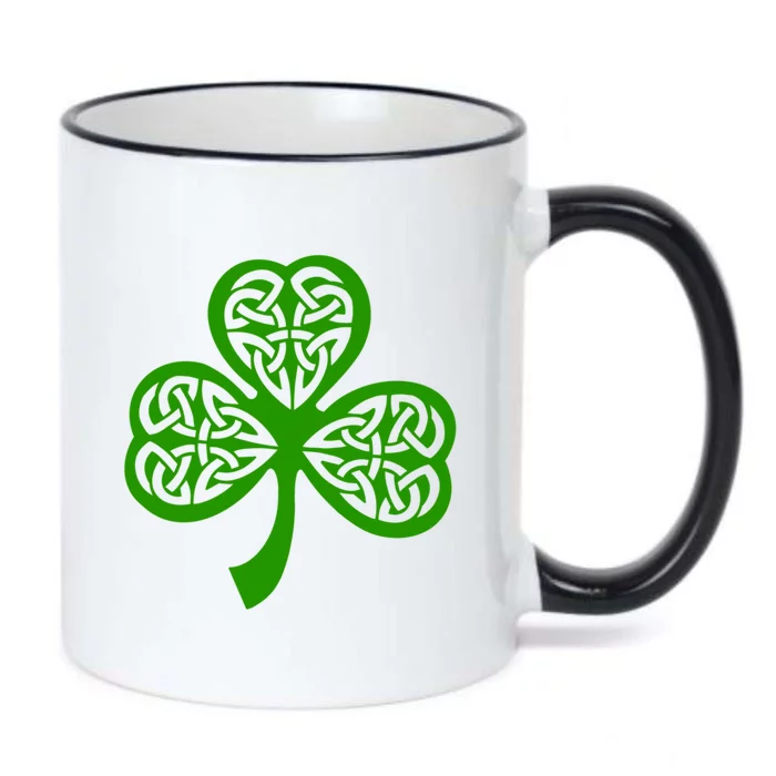 Celtic Knot Irish Shamrock Leaf Clover St Pats Day Black Color Changing Mug