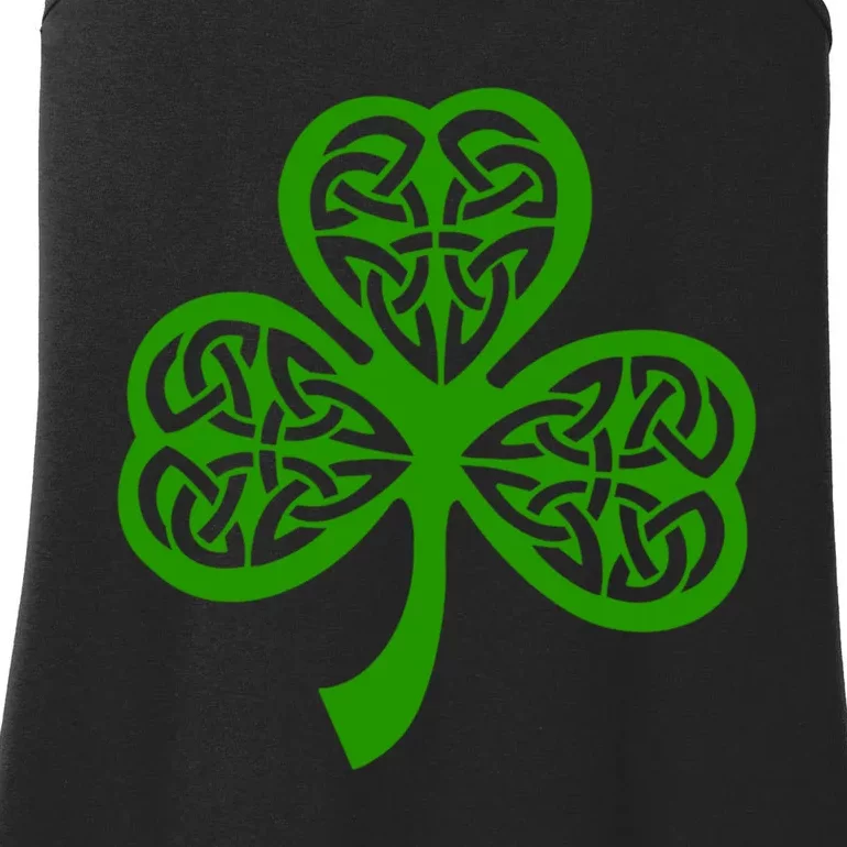 Celtic Knot Irish Shamrock Leaf Clover St Pats Day Ladies Essential Tank