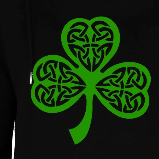 Celtic Knot Irish Shamrock Leaf Clover St Pats Day Womens Funnel Neck Pullover Hood